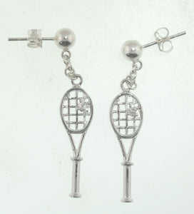 03D Tennis Rackets Earrings - CZ - #172EC