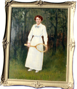 Lady in White Flair Handle Racket