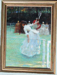 Lady Plays Tennis Oil Original