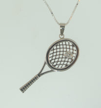 05 Tennis Racket Pendant - Silver - #187A
